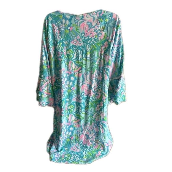 Lilly Pulitzer Dress W/ Bell Sleeves and Tassels Medium 004150 - Picture 2 of 10
